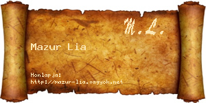 Mazur Lia névjegykártya